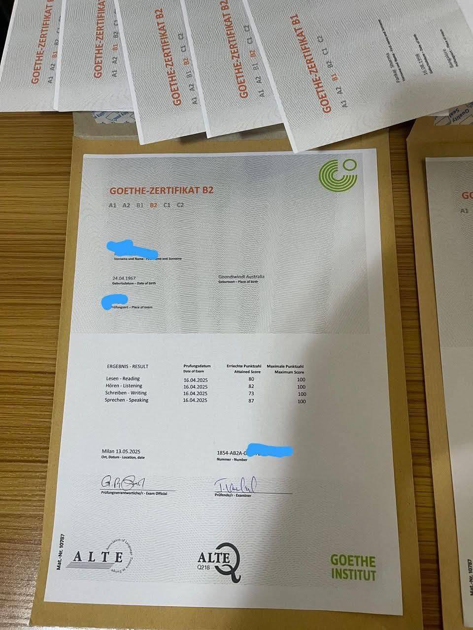 B2 Certificate